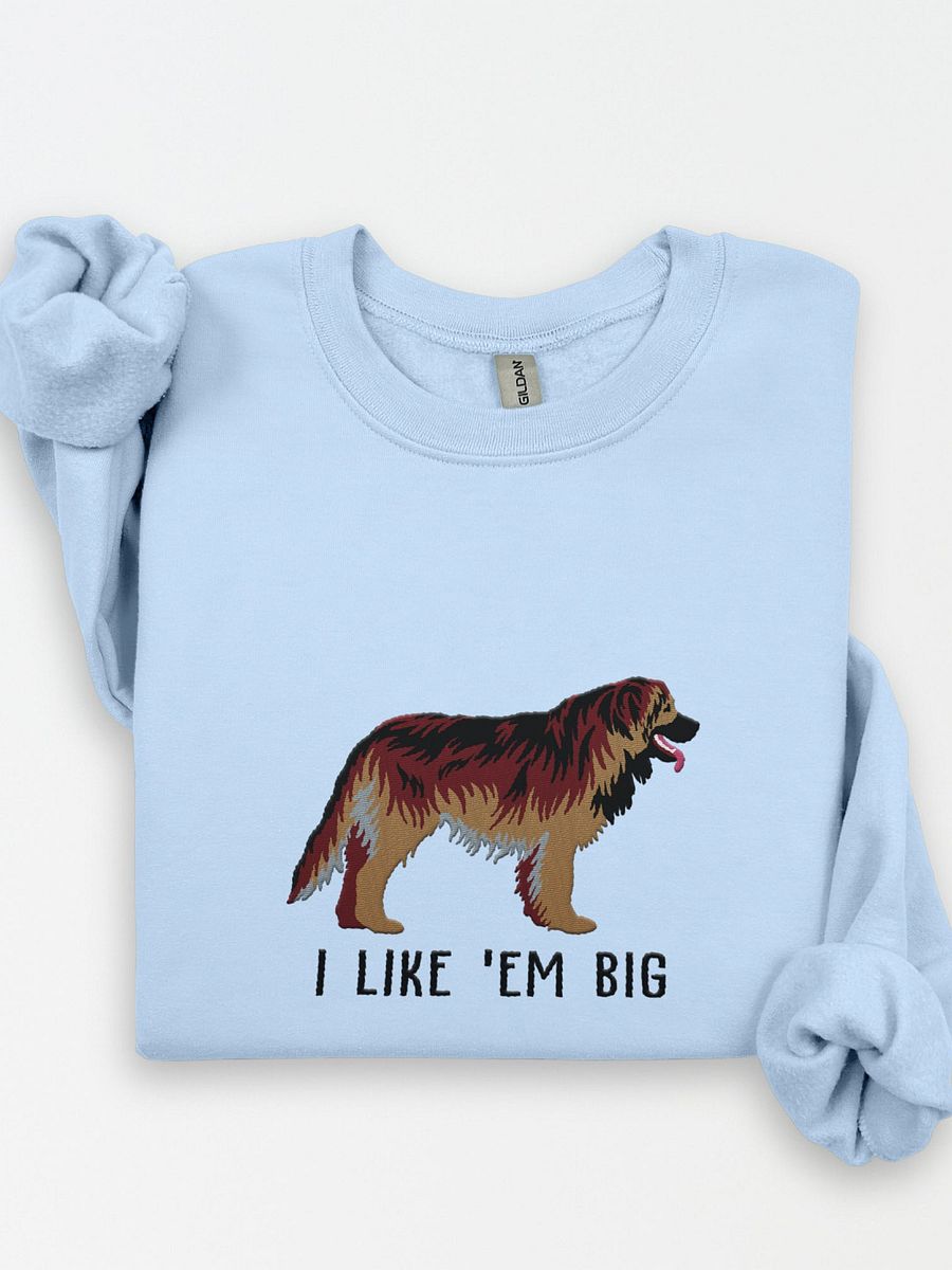 I Like 'Em Big Sweatshirt (Embroidered) of a Leonberger(2) product image (1)