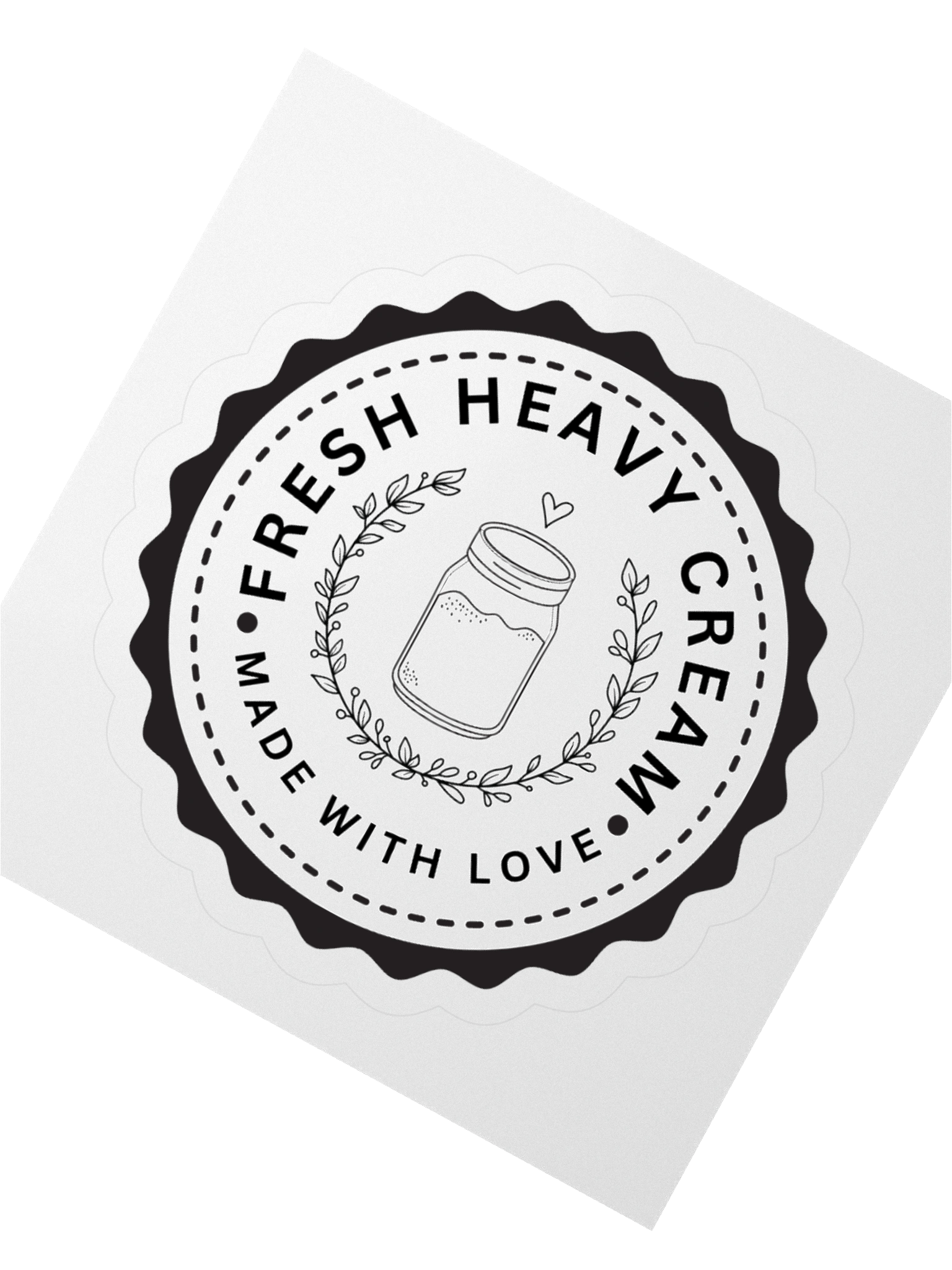 Fresh Heavy Cream Label Kiss Cut Stickers product image (6)