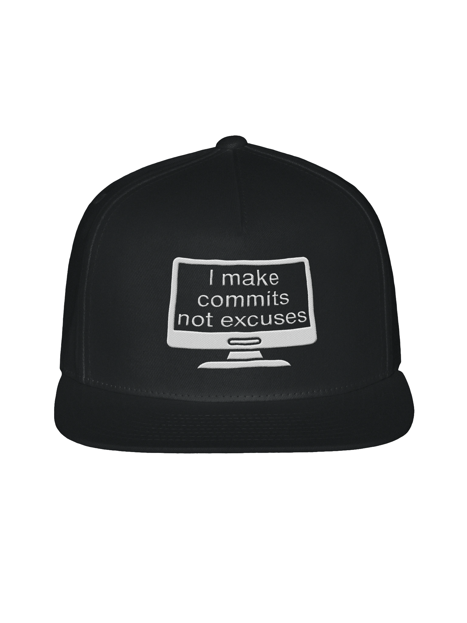 “I Make Commits, Not Excuses.” Snapback Hat – Dev Discipline Edition product image (1)