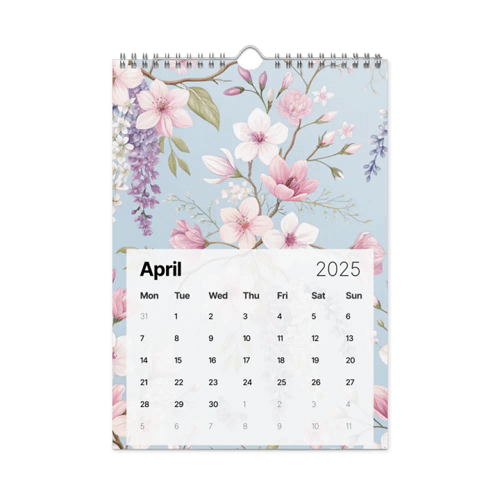 SEAMLESS FLORAL PATTERN WALL CALENDAR 2025 product image (1)