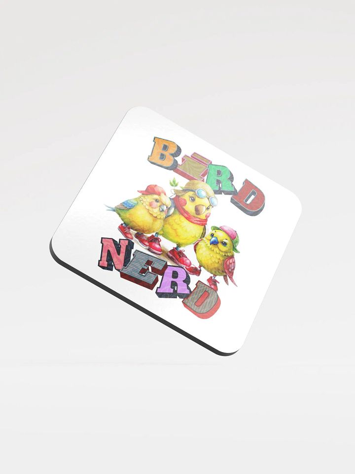 Bird Nerd Yellow Budgie Whimsical Cork Coaster Set product image (2)