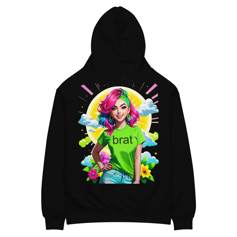 Brat - Premium Hoodie (Black) Brat Life - v5 (Back Printed Design) product image (3)