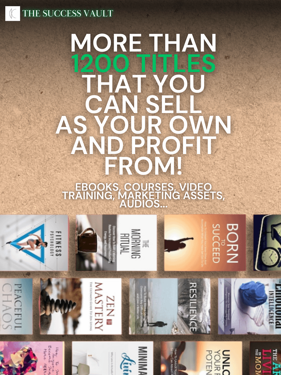 The Success Vault: 1200+ Self-Improvement PLR & MRR Resources for Profit & Growth product image (6)