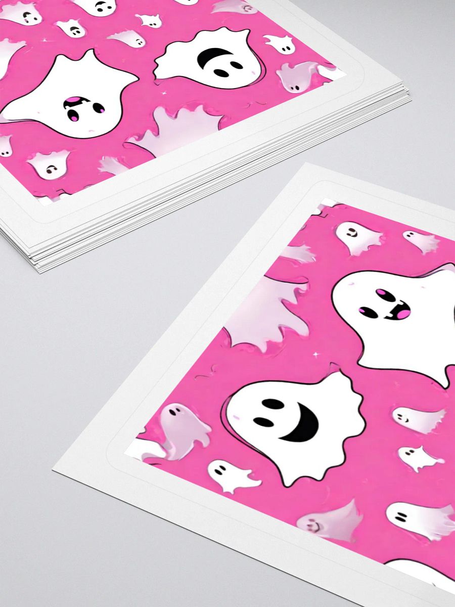 Spooky Smiles Pink Ghost Kiss Cut Stickers product image (12)