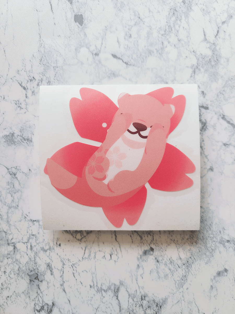 Shy Sakura Otter Large Sticker product image (1)