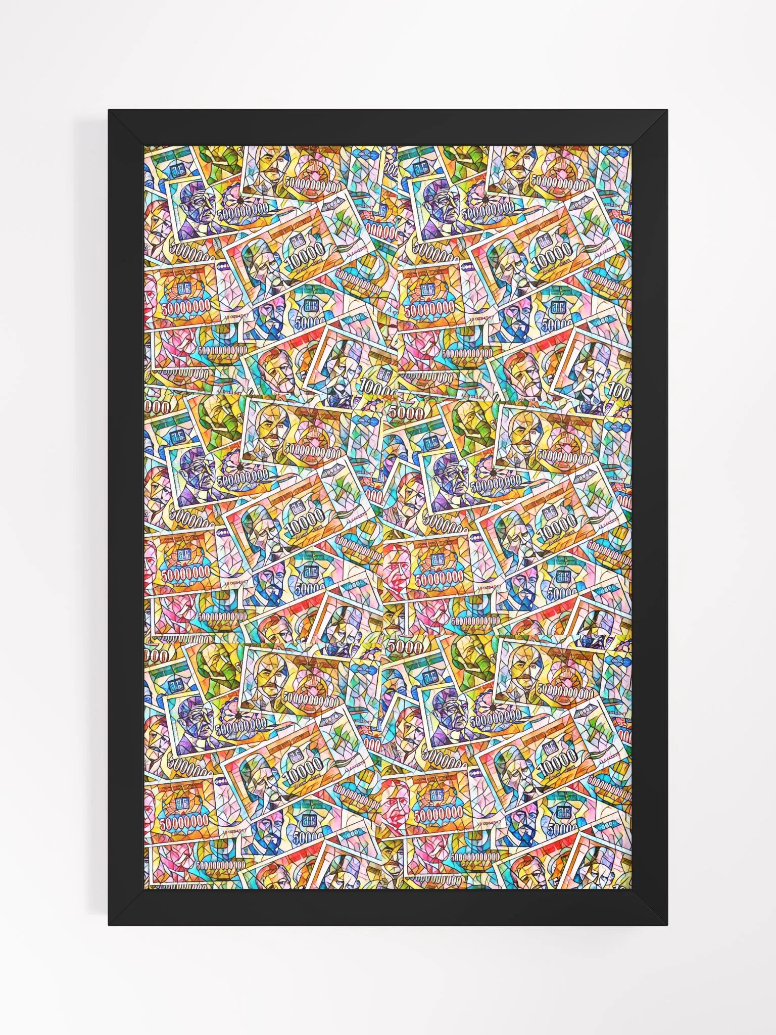 Jugoslovenski inflatorni dinar 1993 (Kolaž/mozaik) Framed High-Quality Matte Poster (in) product image (1)
