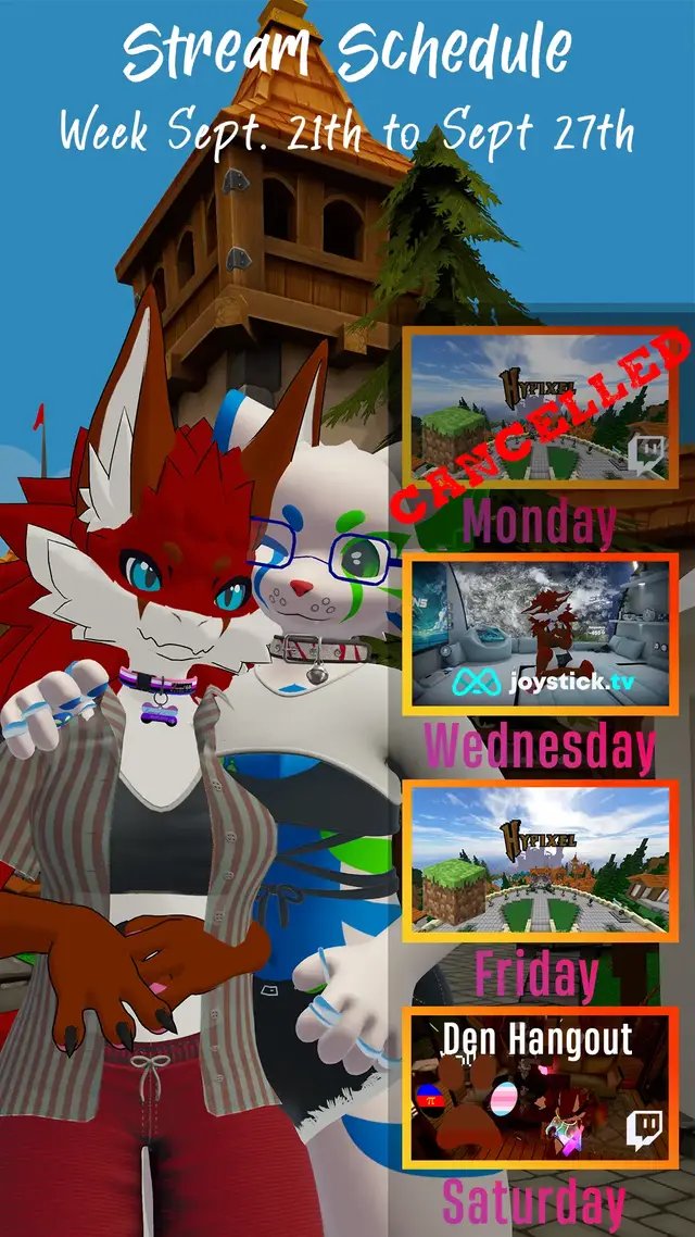 Since I was sick on Monday, Minecraft has been moved to Friday. 