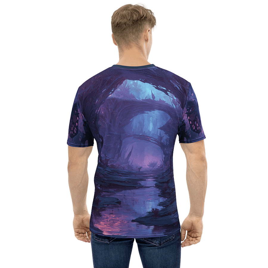 Alien Explorer Men’s Graphic Tee | Futuristic Sci-Fi All-Over Print T-Shirt product image (3)