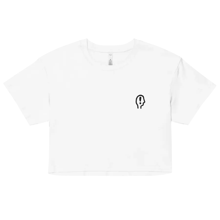 EXCLAIMING MENTALLY (L.C. black) embroidered cotton crop top product image (13)