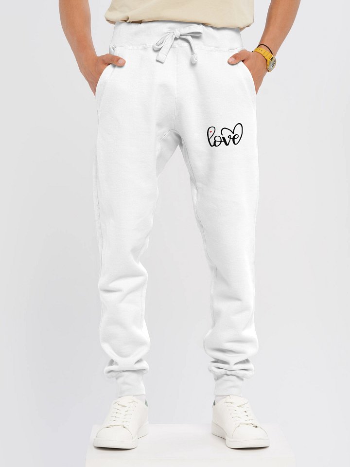 Minimal Love Text Embroidery Lane Seven Fleece Joggers product image (1)