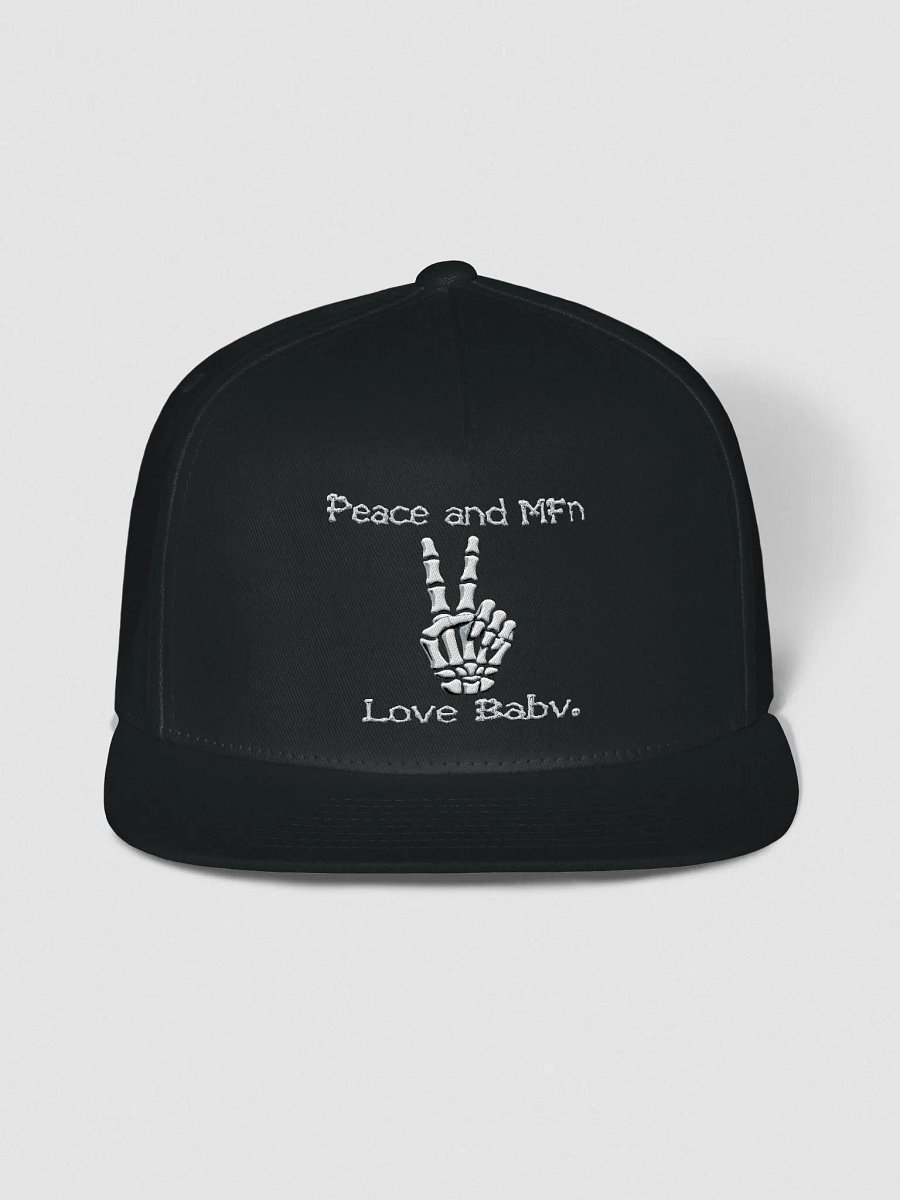 ''Peace & MF'n Love Baby'' Flat Snapback Cap (Embroidered) product image (1)
