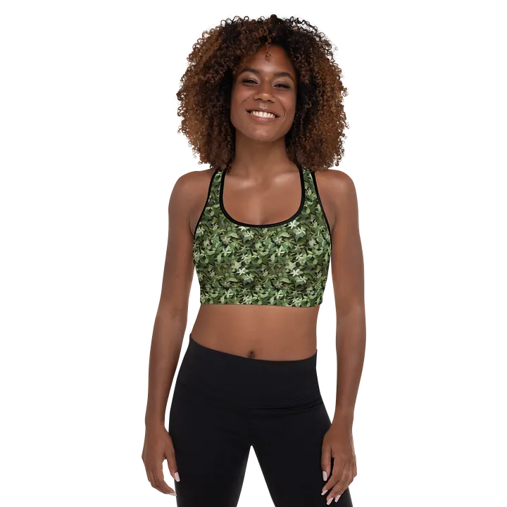 PADDED SPORTS TOP WITH DARK GREEN CAMO PATTERN product image (2)