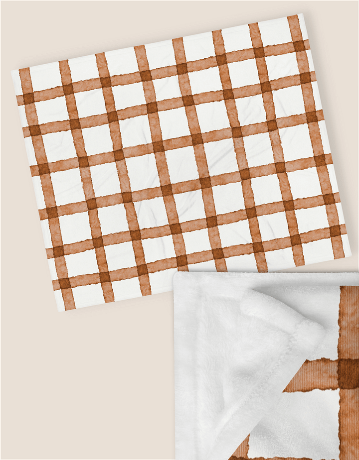 COZY GINGHAM CINNAMON BLANKET IN TWO SIZES product image (2)