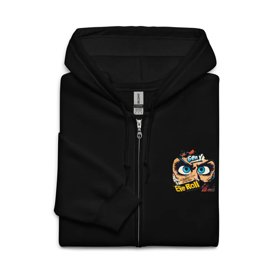 "Gen X Eye Roll Zip Hoodie – Funny Attitude Hoodie, Retro-Inspired Streetwear!" product image (9)