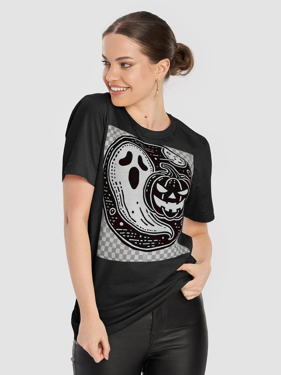 Surprised Ghost and Jack-o'-Lantern Illustration T-Shirt product image (23)