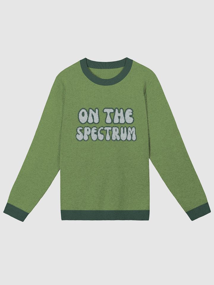 ON THE SPECTRUM (groovy blue+green lined design) classic fit crewneck product image (3)