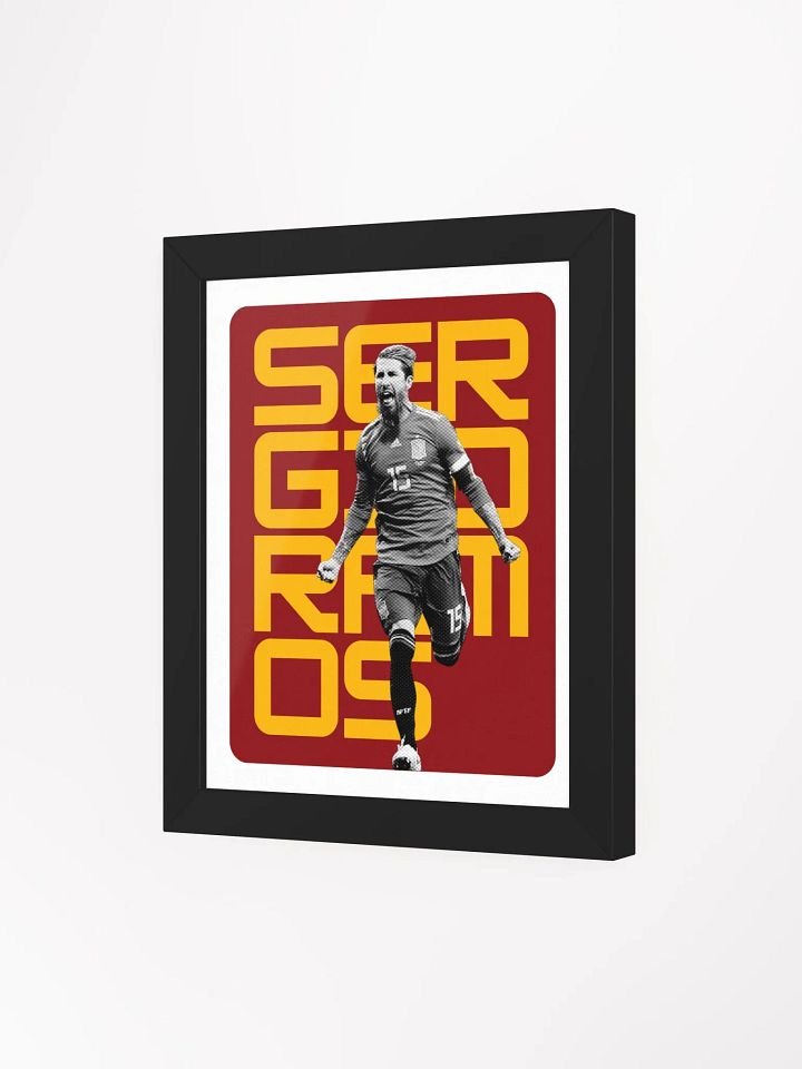 Sergio Ramos BW Spain Name Art Framed Print product image (1)
