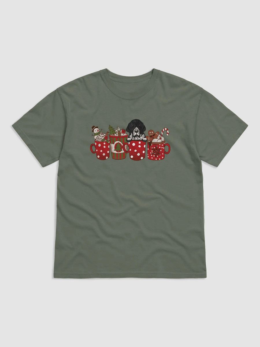 Cute German Shorthaired Pointer(Black Roan) in a Christmas Cup T-Shirt | Funny Christmas Pup in a Cup product image (24)