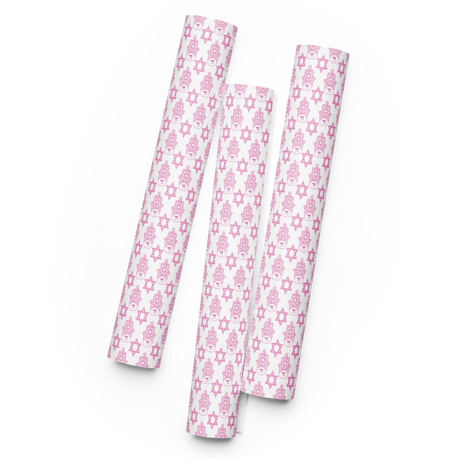 Pink Wrapping Paper- Hamsa & Star of David product image (2)