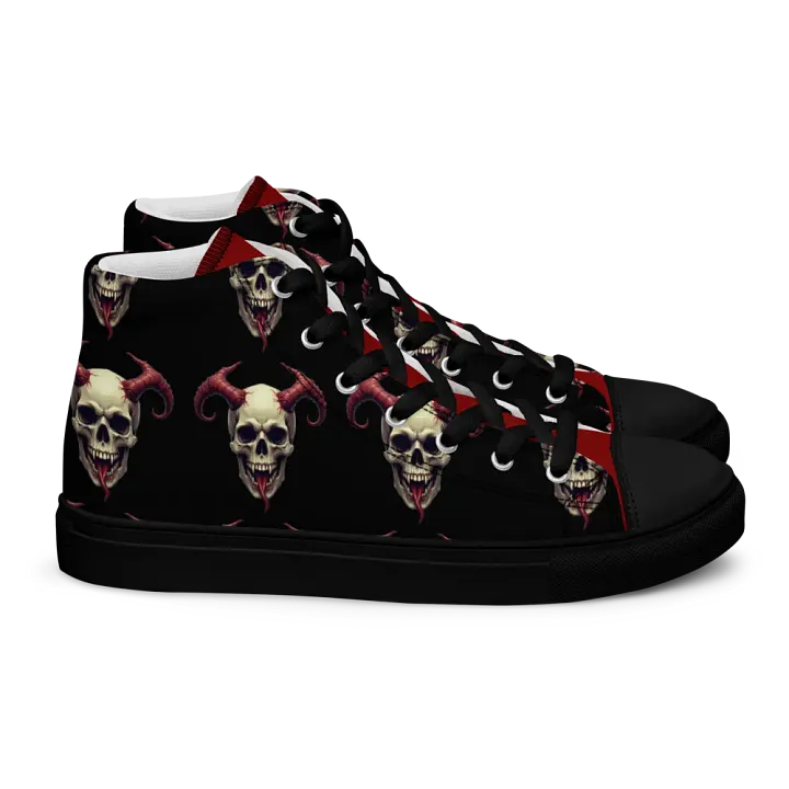 Hellfire Horn Skull High Top Canvas Shoes product image (2)