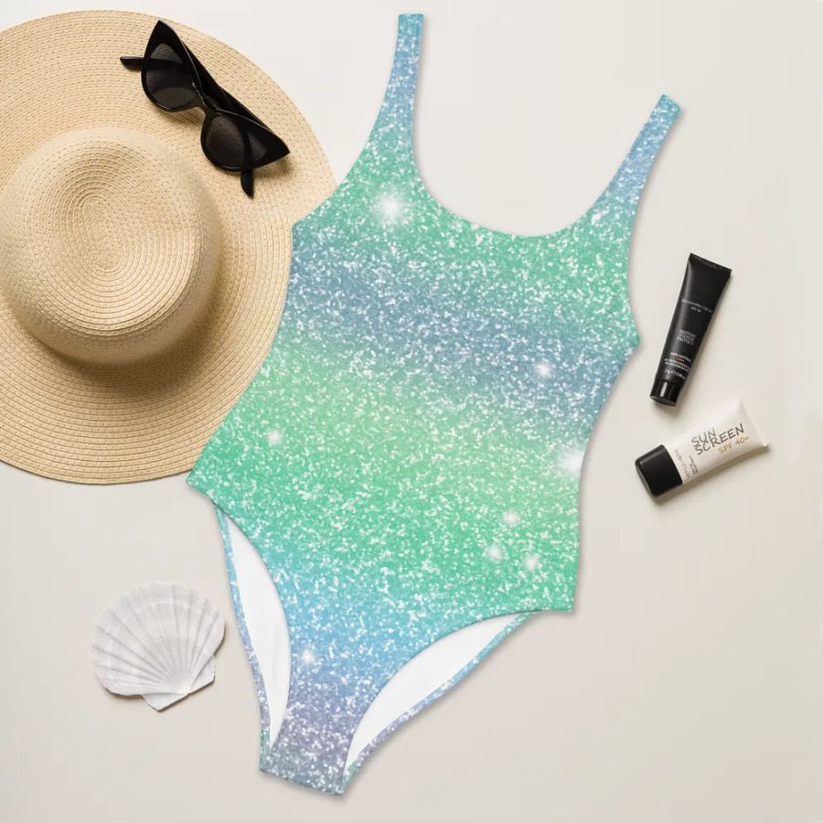 Glitter Unicorn Texture Design One Piece Swimsuit (8) product image (6)