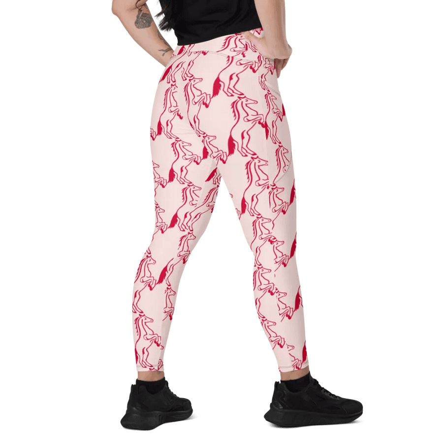 Horse Lovers Red & Pink Finesse Pocket Leggings product image (11)