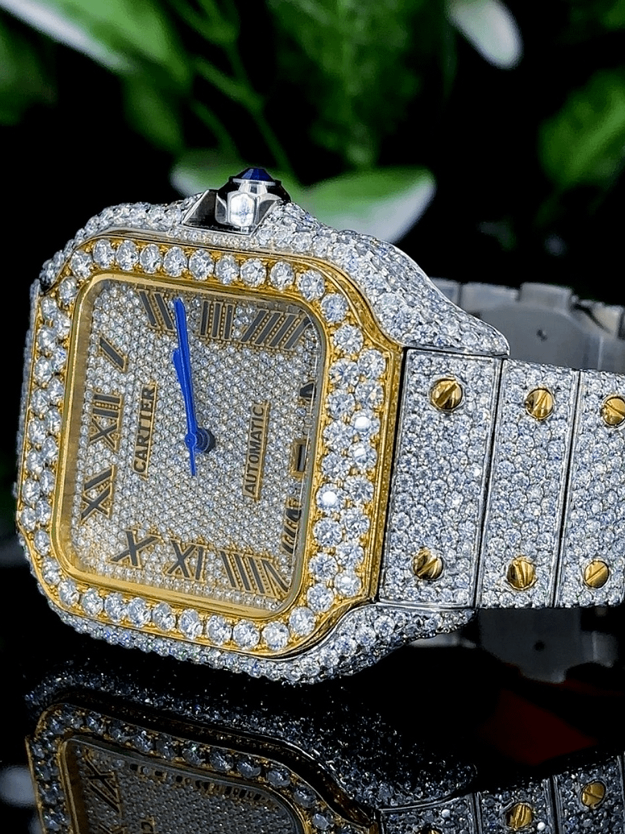 Krushnam's Gold White Dual-tone Cartier with Roman Letter product image (6)