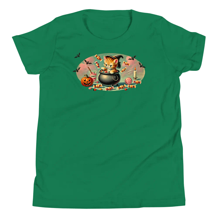 Halloween Cauldron Kitten Kids T-Shirt product image (29)