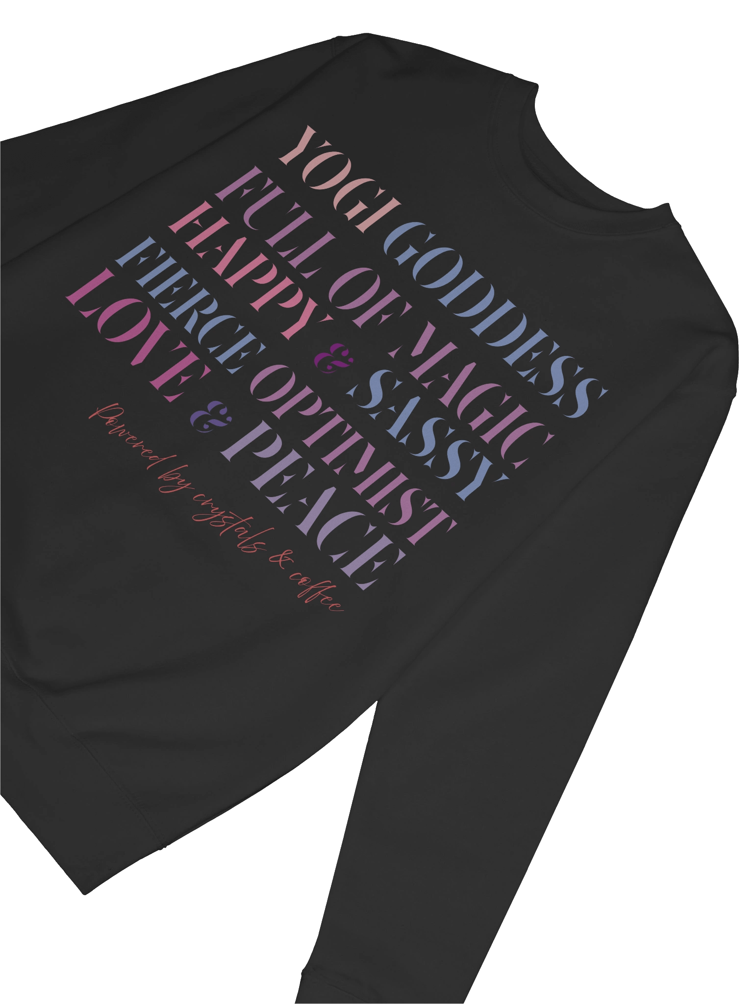 “Powered by Crystals & Coffee” Sweatshirt – Unisex Premium Navy Hoodie for Women & Men product image (16)