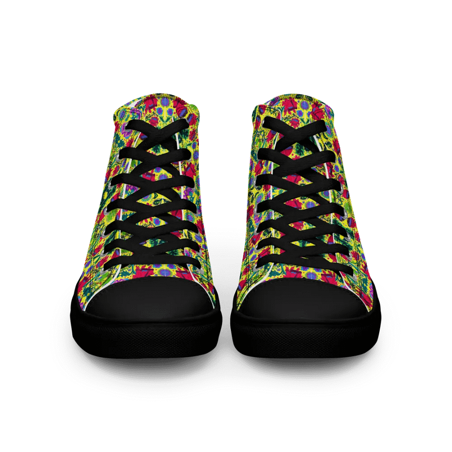 Abstract Poppy Flowers Ladies High Top Canvas Shoes product image (4)