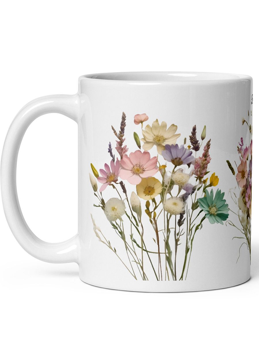 Personalized Boho Flowers White Glossy Mug product image (2)