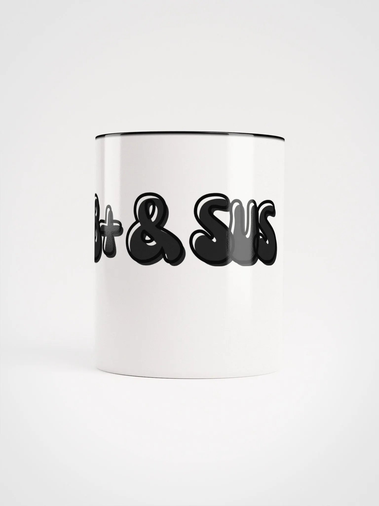 18+ & Sus Mug Black, White Mug with Black Inside product image (5)