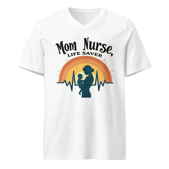 Rainbow Mom Nurse V-Neck Tee product image (1)