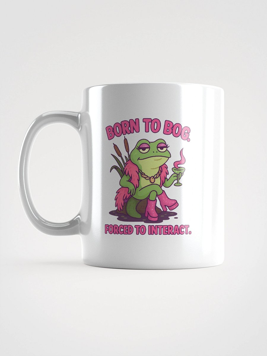 Born to Bog Cartoon Frog White Glossy Mug product image (3)