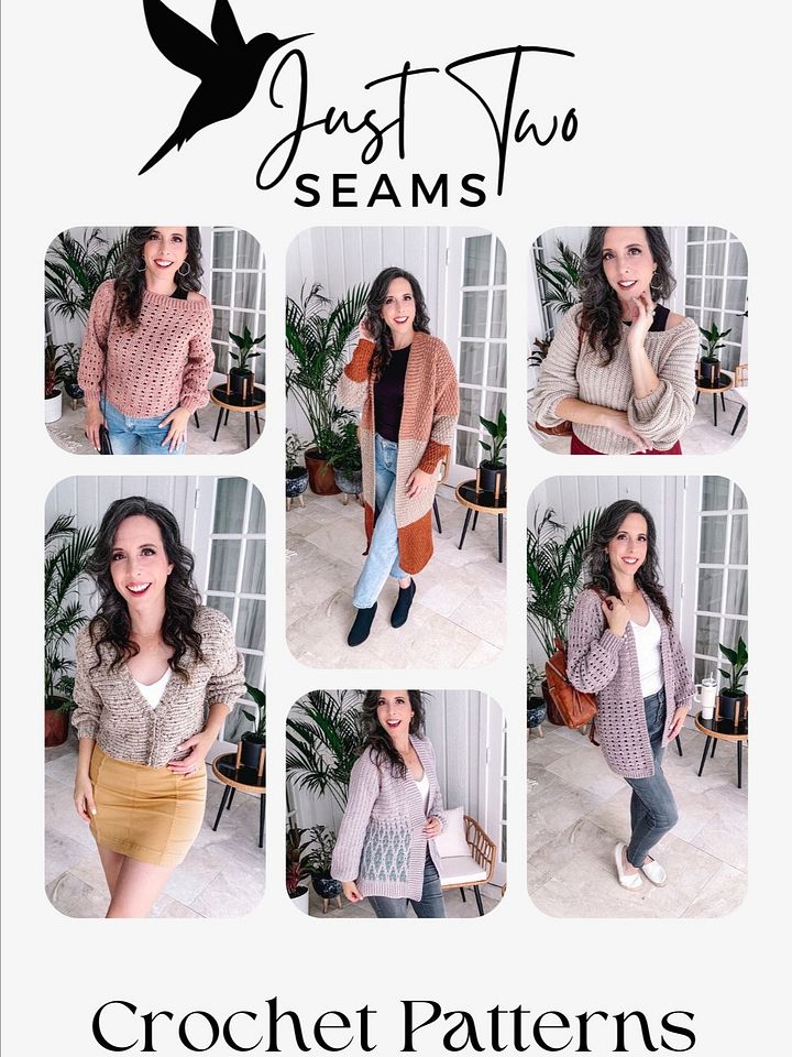 Crochet Pattern Collection - Just Two Seams! 6 Easy Crochet Patterns with Video Tutorials, Size-Inclusive, Quick Sweaters & Cardigans product image (1)