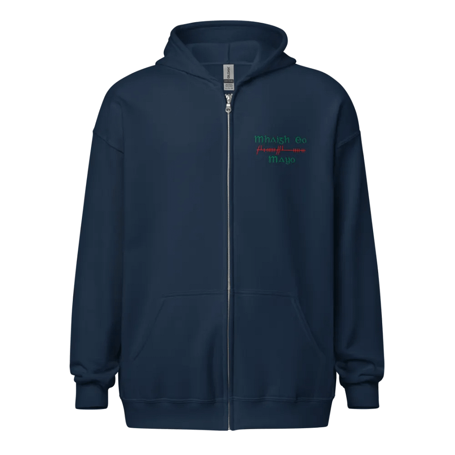 Mayo/Maigh Eo, Orthodox style Ogham embroidered Zip Hoodie product image (1)