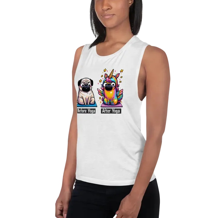 Pug Before Yoga After Yoga funny meditation design product image (1)