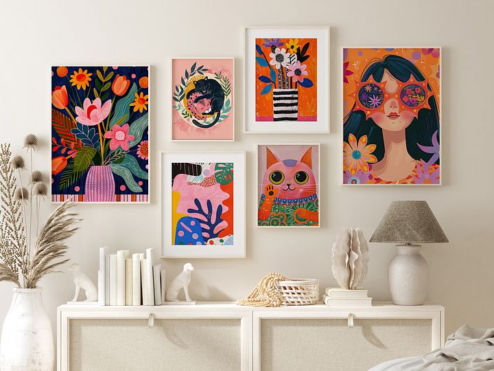Colorful Maximalist DIGITAL Print Set of 6 product image (1)