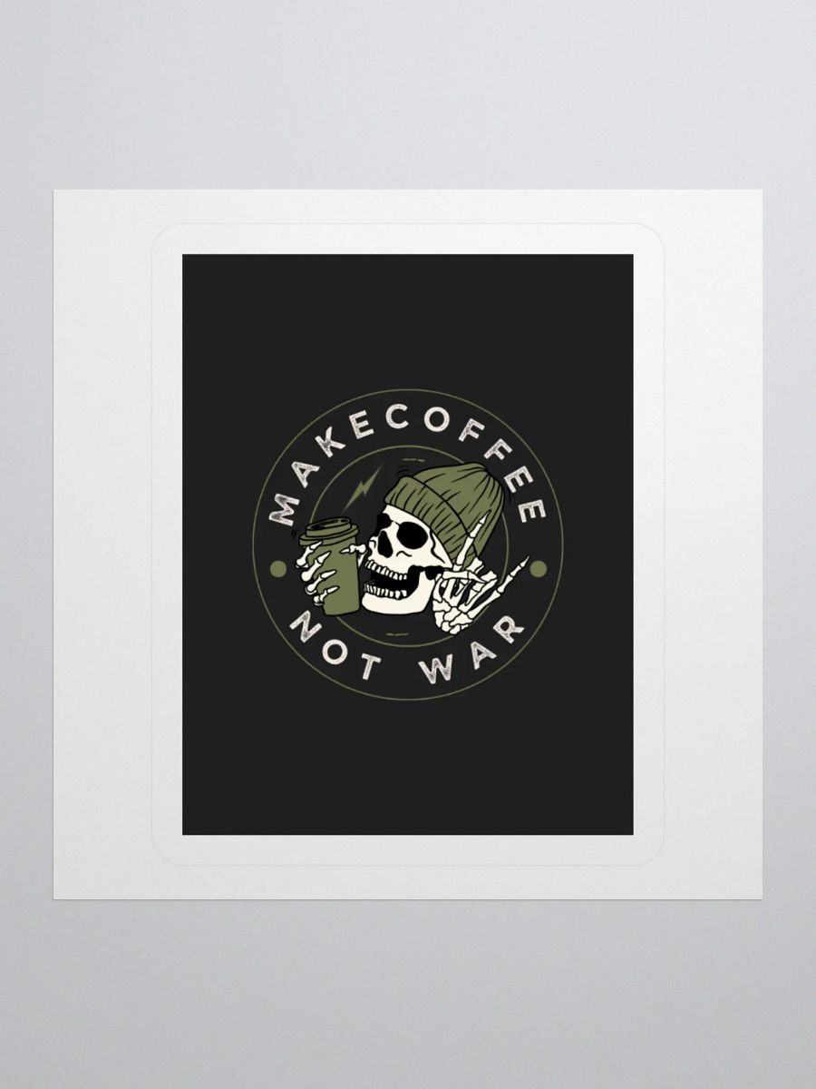 Peaceful Coffee Skeleton Sticker product image (1)