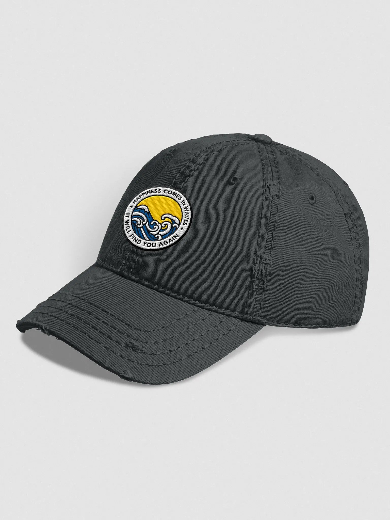 "Happiness Comes In Waves" Distressed Dad Hat product image (2)