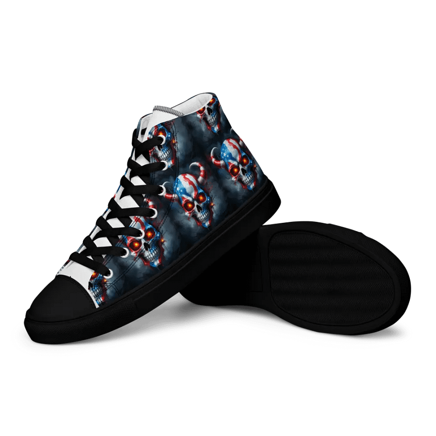 Patriotic Skulls High Top Canvas Shoes product image (12)