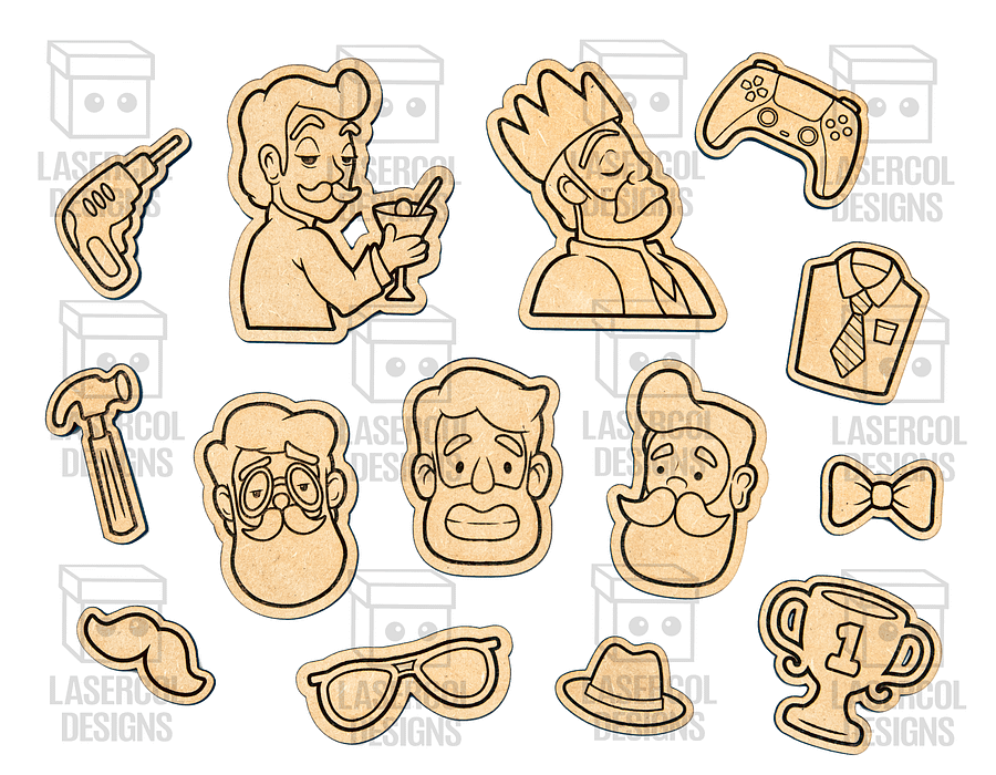 Father's Day Paint Kit DIY Cut Outs Set 1 & 2 - Laser Cut Files product image (7)
