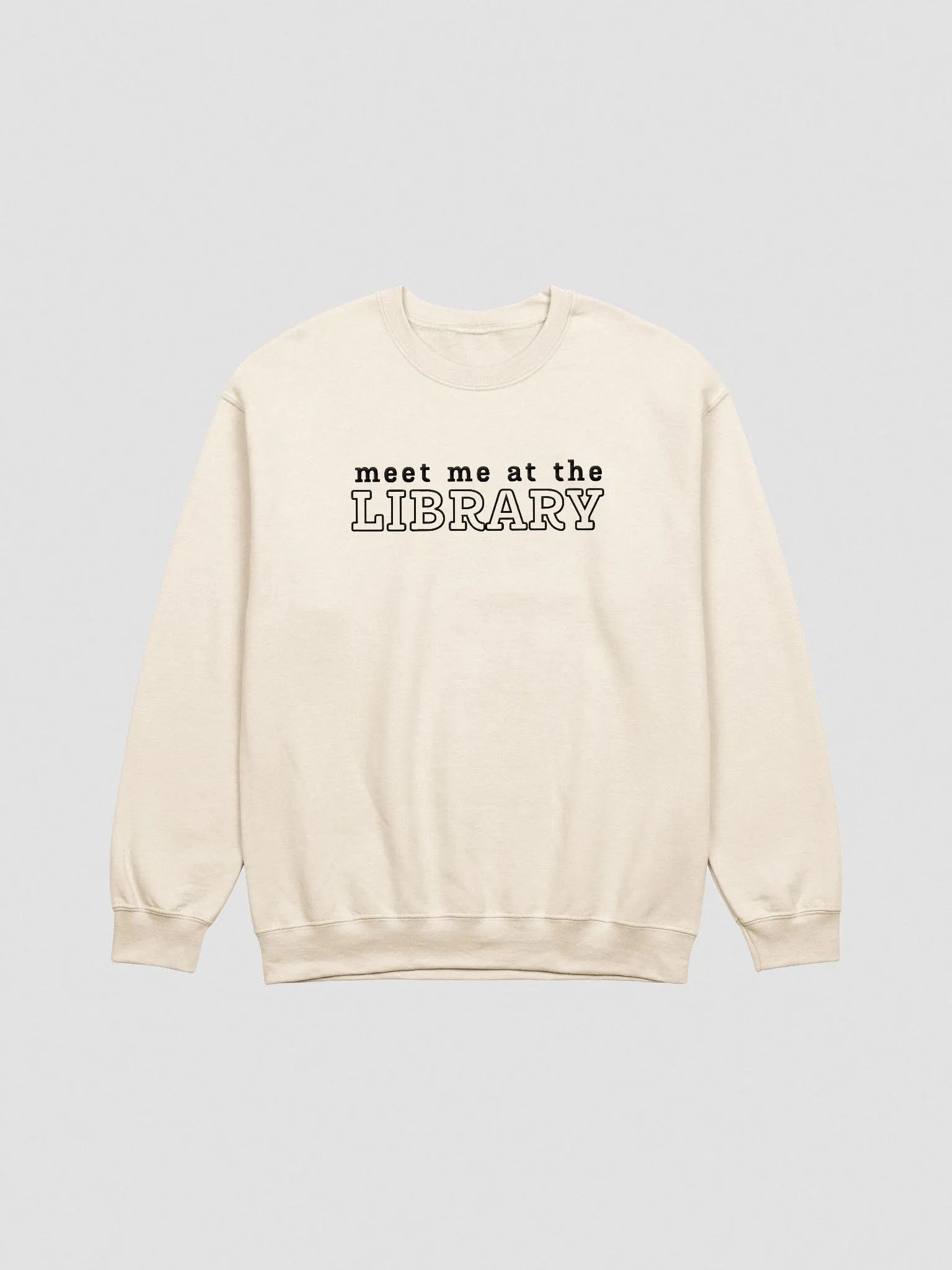 MEET ME AT THE LIBRARY Unisex Embroidered Crewneck Sweatshirt 2 product image (2)