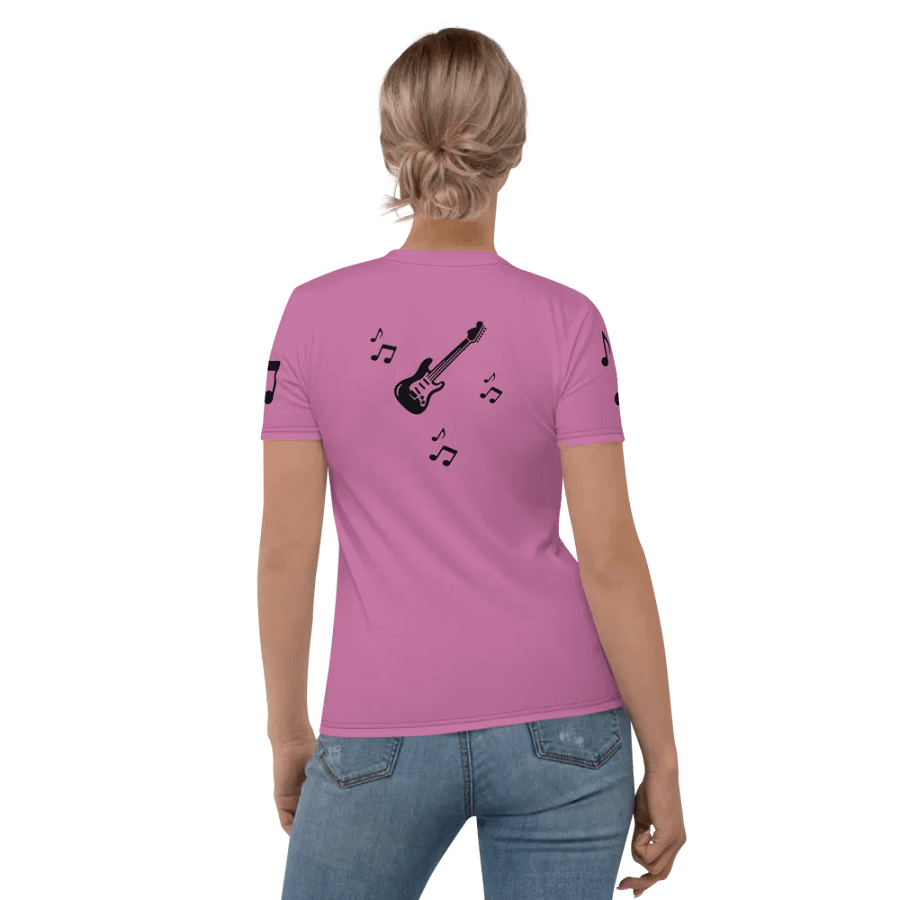 My Guitar (art by Dina R.) acrylic painting picture - Women's Crew Neck T-Shirt product image (4)