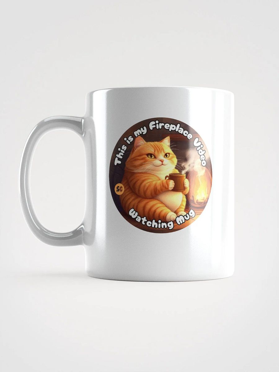 Cozy Cat - This is my Fireplace Watching Mug | White Glossy Mug product image (18)