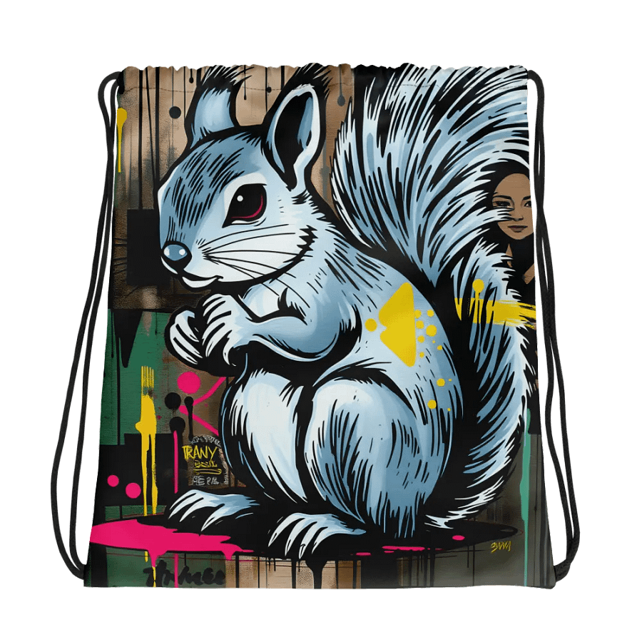 Pooky! The Graffiti Squirrel All-Over Drawstring Bag product image (1)