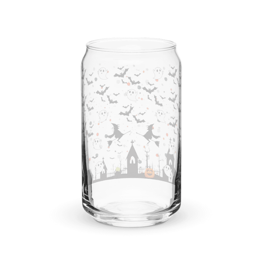 Spooky Can-Shaped Glass: Halloween Edition: 16 oz Can-Shaped Glass with Bamboo Lid & Metal Straw product image (10)