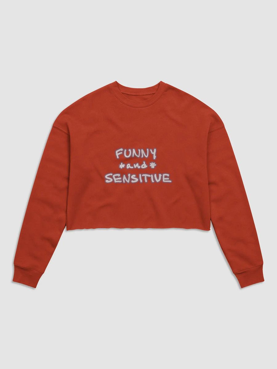 FUNNY *and* SENSITIVE (lined design, #B4899C) women’s fleece crop sweatshirt product image (10)