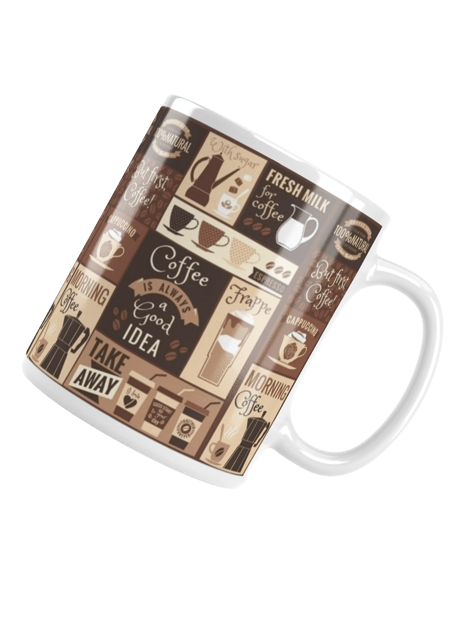 Vintage Coffee Chalkboard White Glossy Mug product image (5)