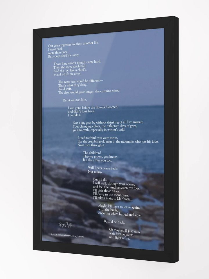 "New England" - Poem Print by Greg Payette (Photo from Beavertail Park in Jamestown, Rhode Island) product image (6)
